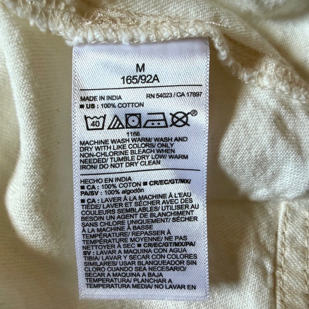 NWT Old Navy Tunic Dress Ivory Cotton Denim Twill Long Sleeve Split Neck Medium - Picture 7 of 7
